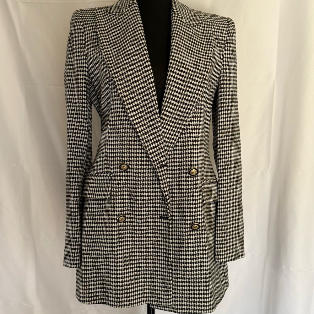 Zara Monochrome Houndstooth Blazer XS size